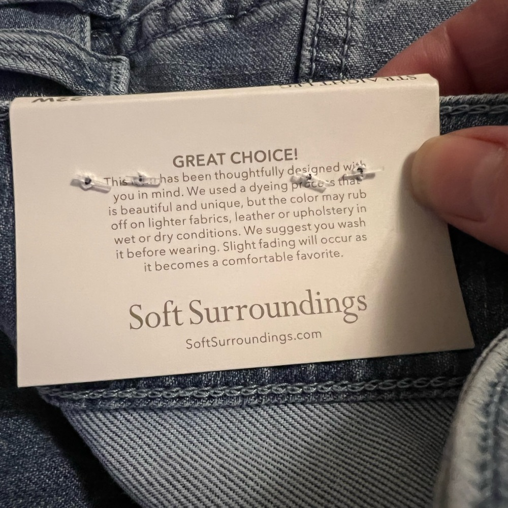 Soft Surroundings Ultimate Denim Belted Jeans Straight Leg Crop NWT Size 22W - Picture 10 of 13